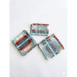 Pendleton Home 3 Piece Towel Set 100% Cotton Aztec Western Turquoise Rust